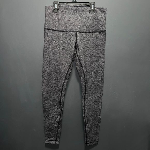 Womens Lululemon Gray Herringbone High Rise Wunder Unders - size 10 - Picture 1 of 6